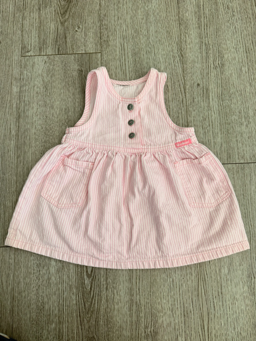 Oshkosh girls Pink Striped Girls' Sleeveless Dress size 18 month